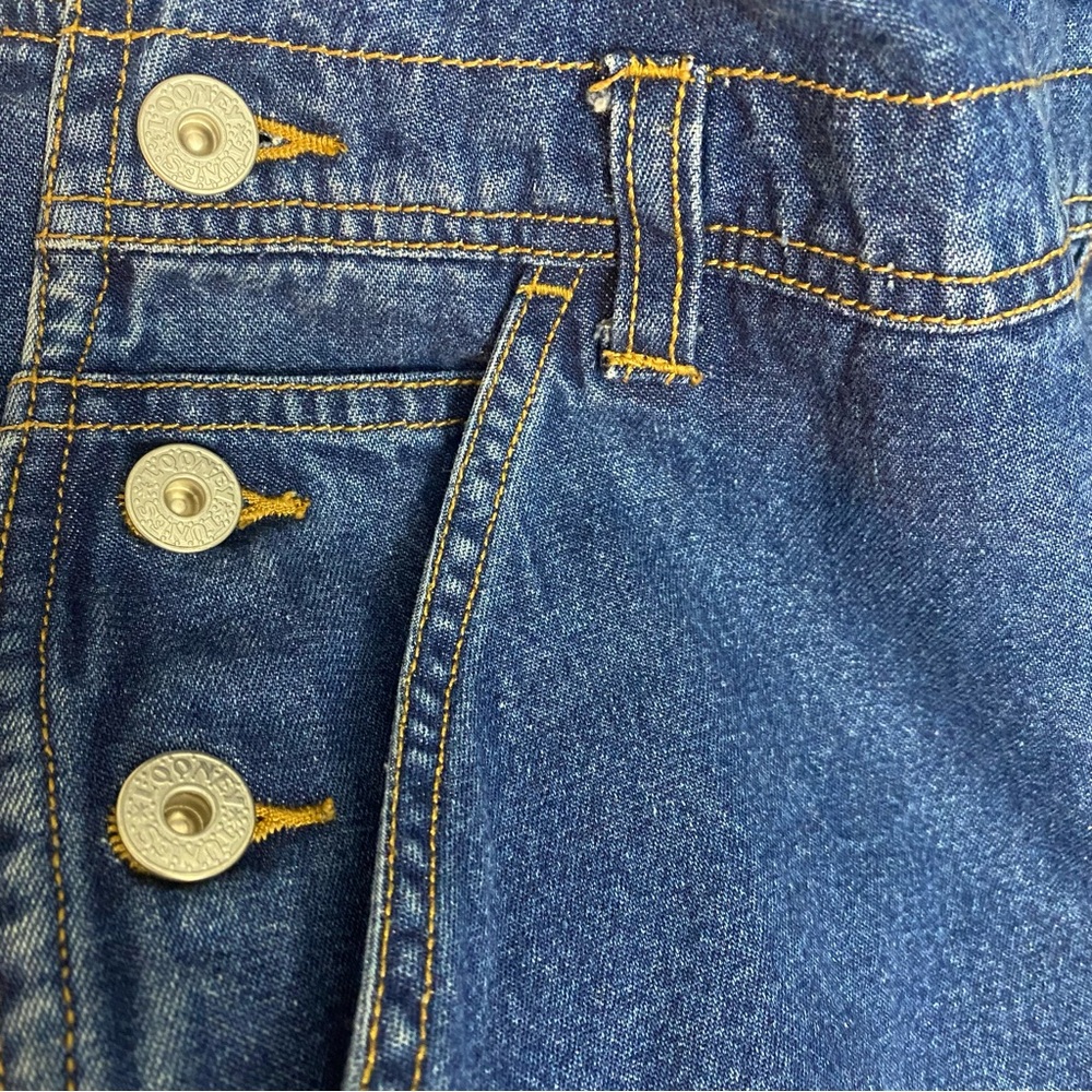 Looney Tunes Vintage Denim Short Overalls Tweety Bird Cartoon Embroidery 16W - Picture 5 of 14